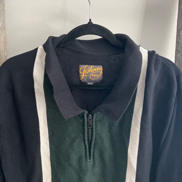 Johnny Big Black Braxton Splice striped polo sweater - Picture 2 of 5